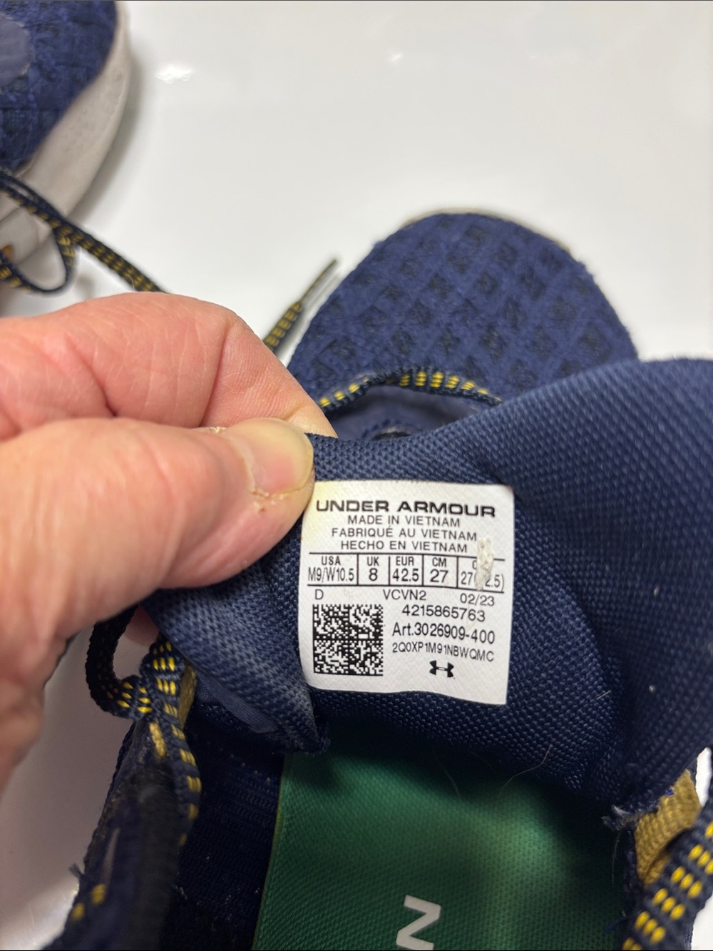 Under Armour Notre Dame Fighting Irish TriBase Reign 5 sneakers  M9 and W 10 1/2 - Picture 11 of 12